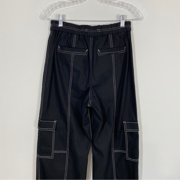 Burberry US 6 Maddie Zip Up Cargo Pants Black Contrast Stitch Zippers - Picture 10 of 16